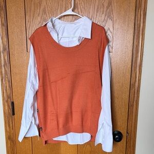 Amazon Essentials Orange Crew Neck Sweater Vest